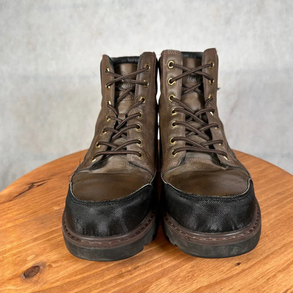 Nevados Work Steel Toe Boots Mens 10.5 Brown Black WKA42M0018 Good Condition